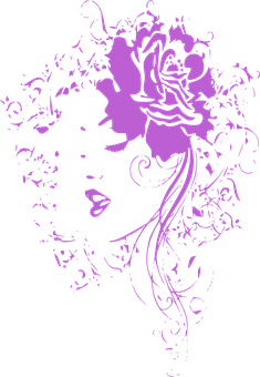 Abstract Purple Floral Design PNG