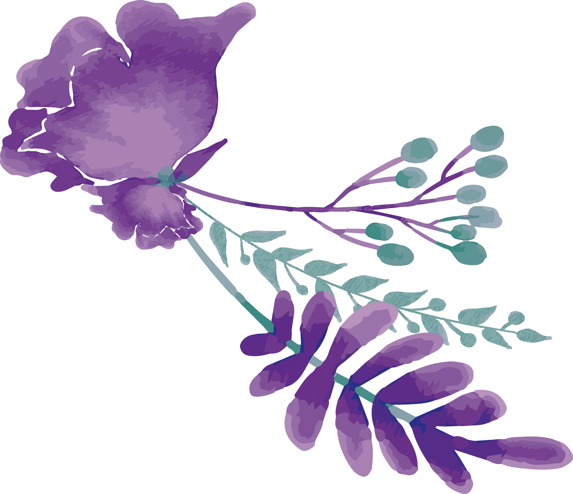 Abstract Purple Flower Illustration PNG