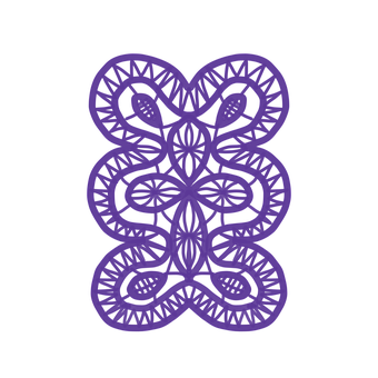 Abstract Purple Gingerbread Designon Black PNG