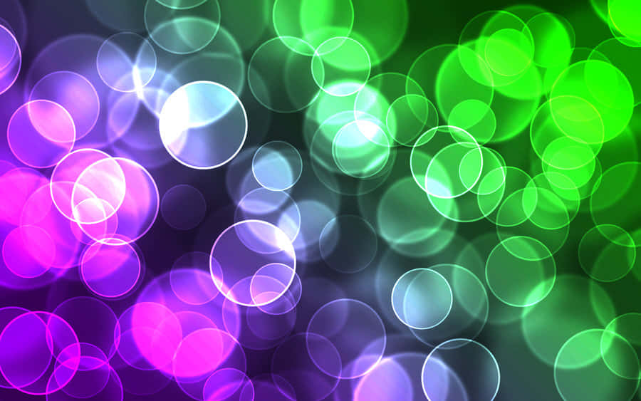 Abstract Purple Green Bokeh Lights Wallpaper