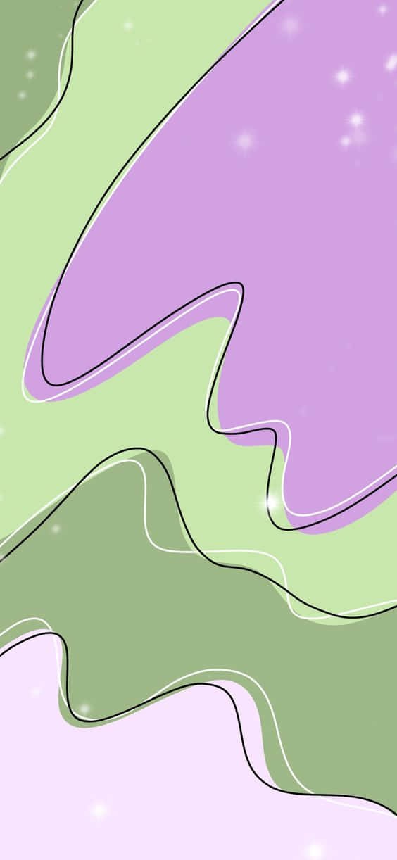 Abstract Purple Green Waves Wallpaper