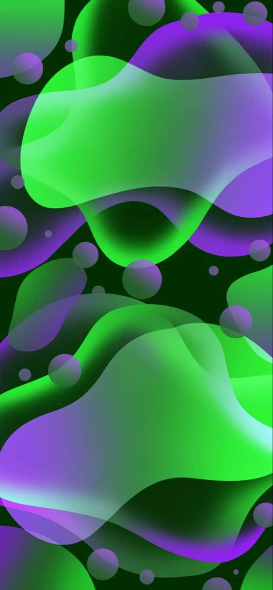 Abstract Purple Green Waves Wallpaper