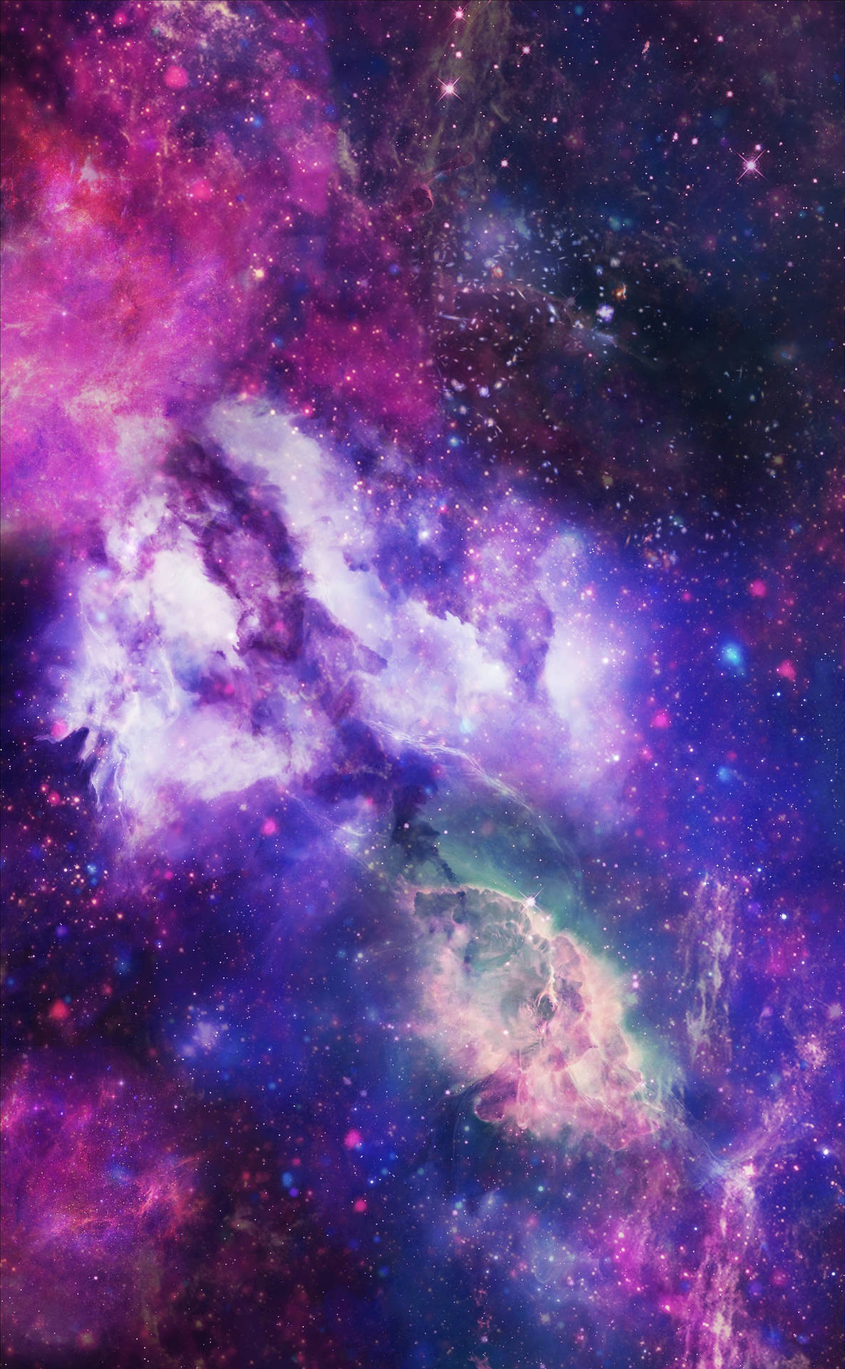 Abstract Purple Space Nebula Hd