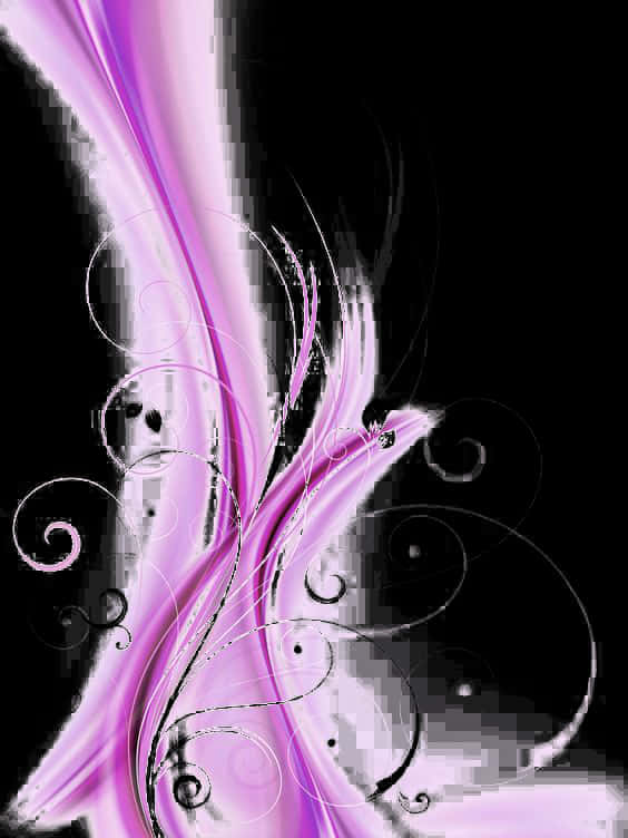 Abstract Purple Swirlson Black Background PNG