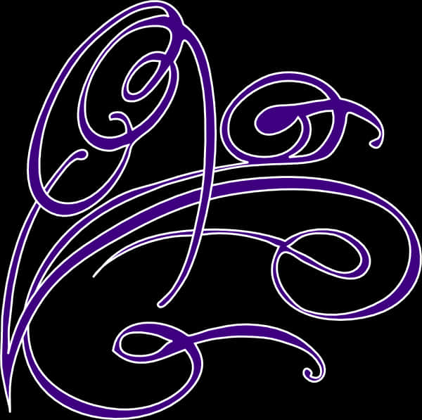 Abstract Purple Swirlson Black Background PNG