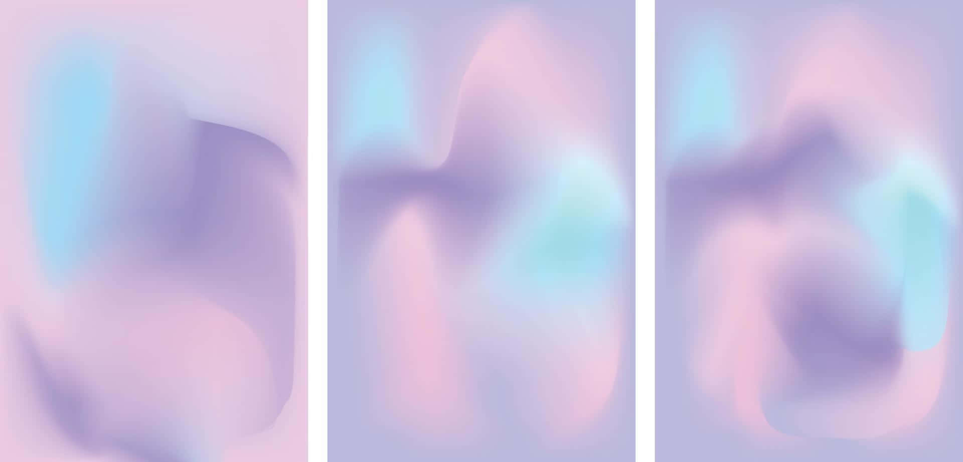 Abstract Purple Y2 K Aesthetic Triptych Wallpaper