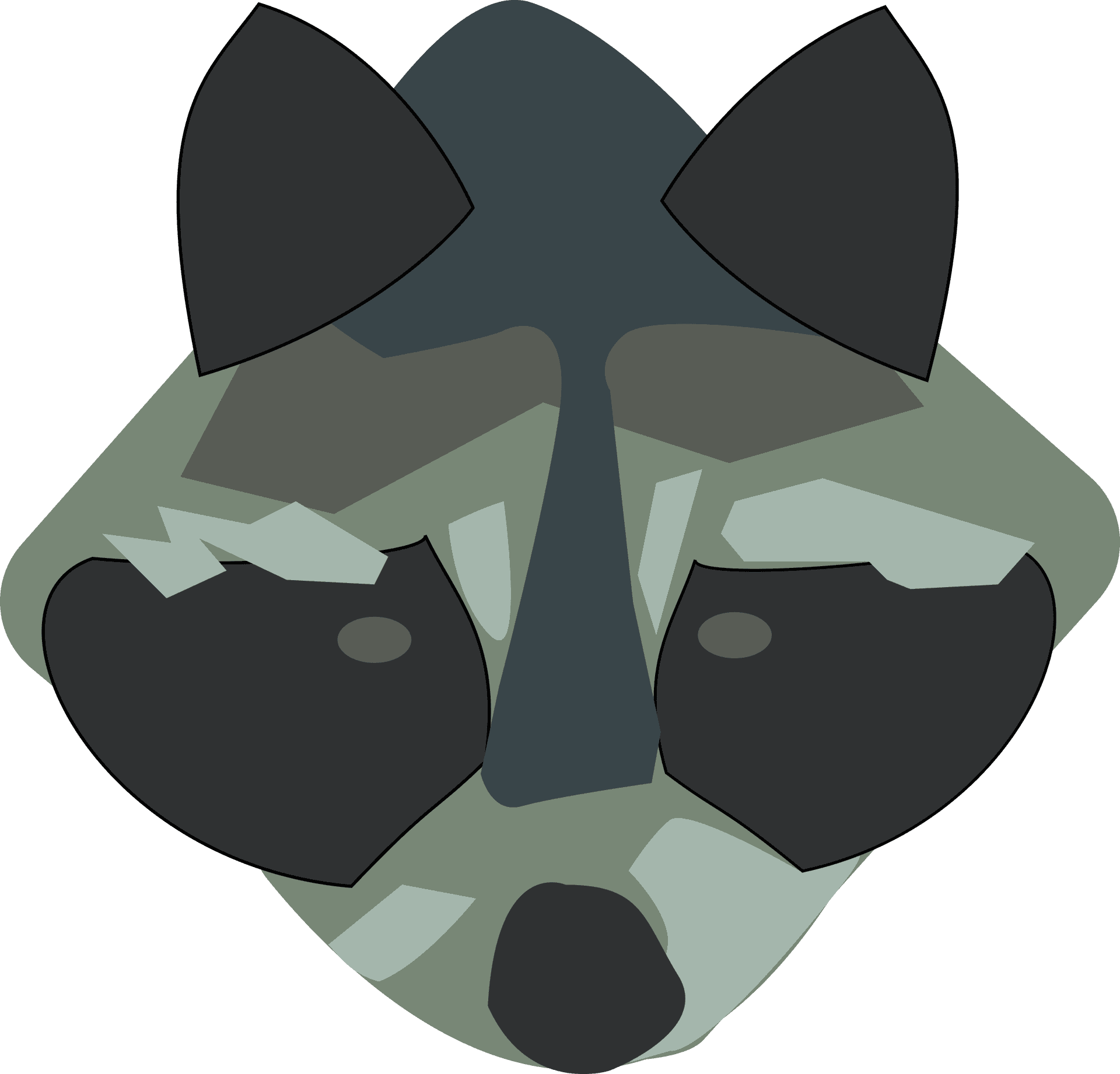 Abstract Raccoon Face Graphic SVG