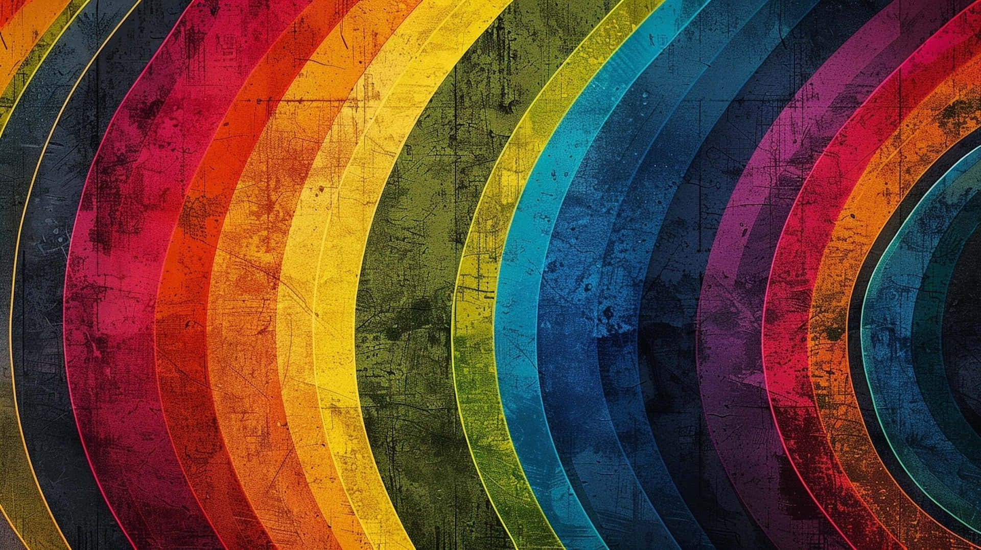 Abstract Rainbow Arcs Background Wallpaper