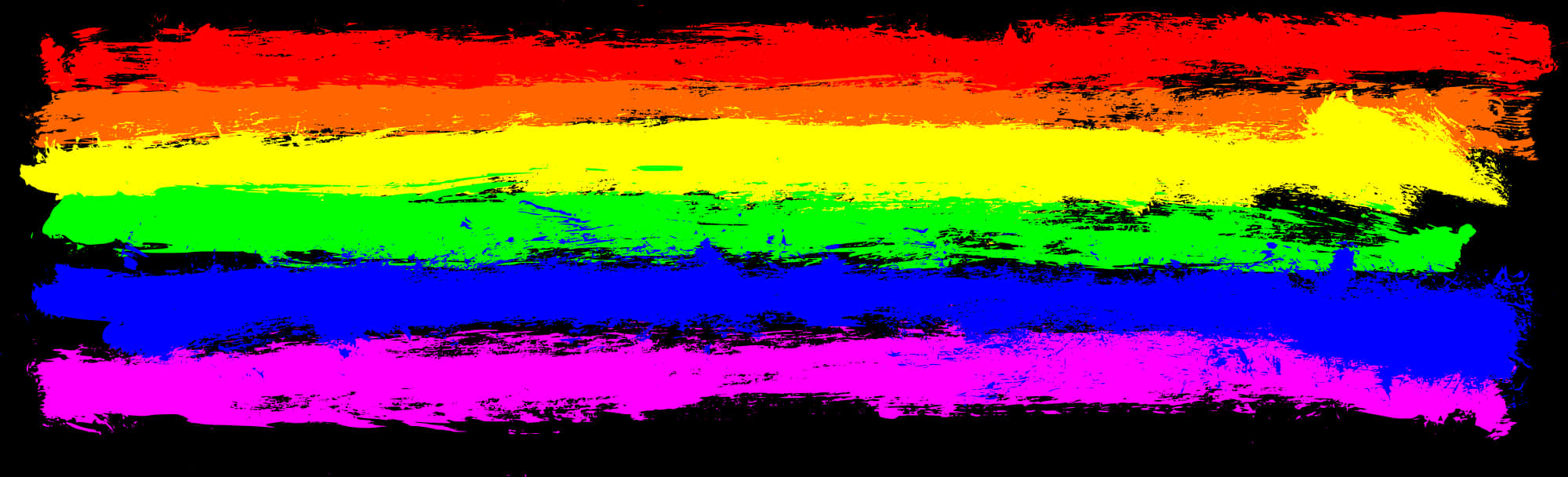 Abstract Rainbow Brushstrokes Background PNG