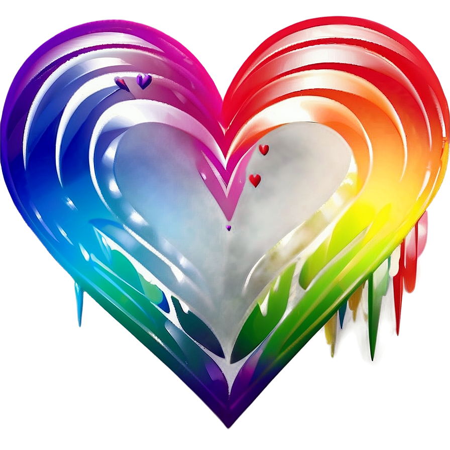 Abstract Rainbow Heart Png Qws PNG