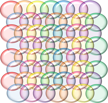 Abstract Rainbow Spheres Pattern PNG