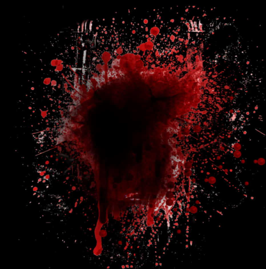 Abstract Red Blood Splatter Artwork PNG