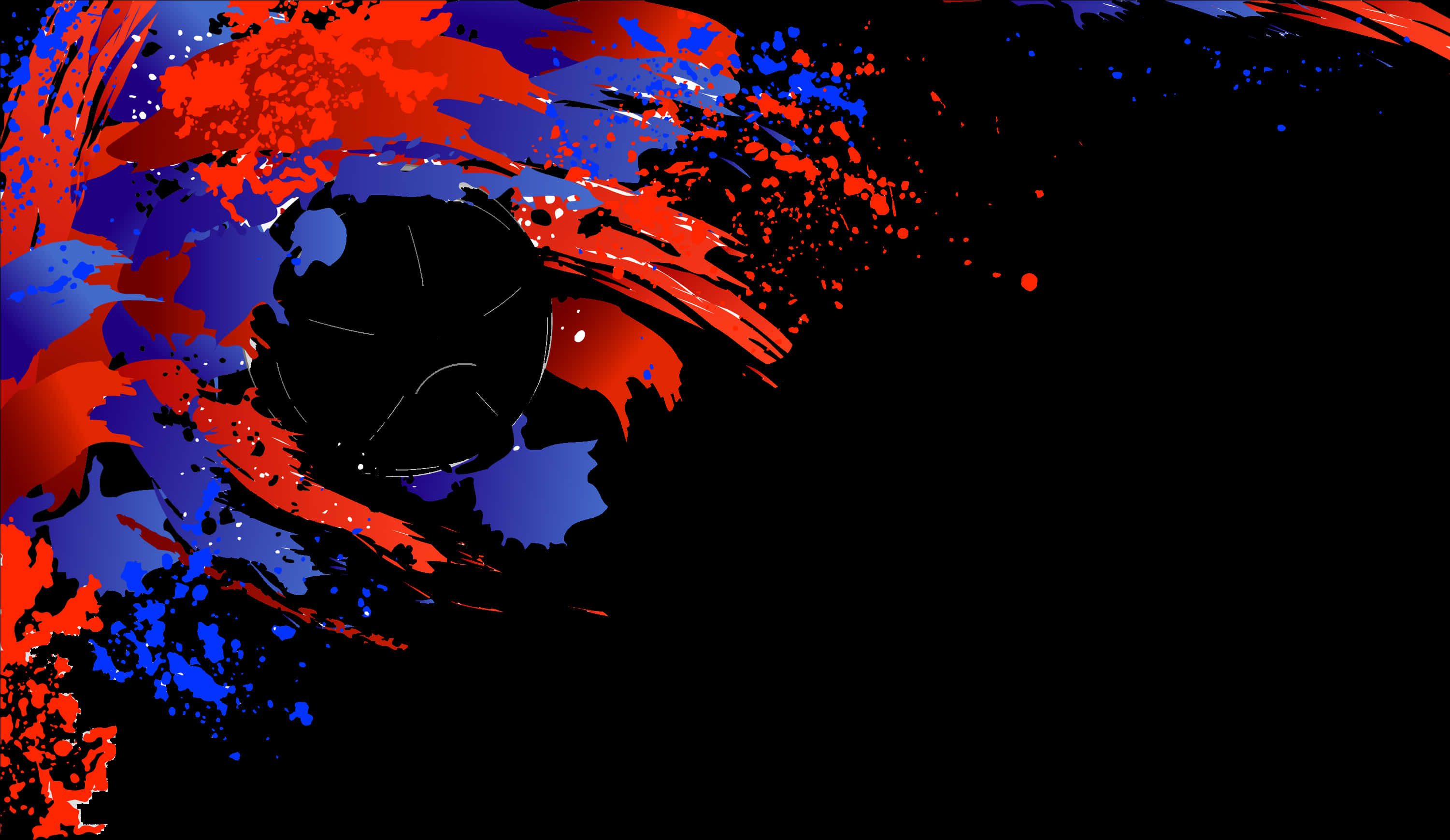 Abstract Red Blue Black Splash Art PNG