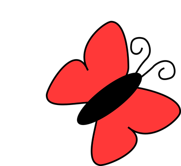 Abstract Red Butterfly Graphic PNG