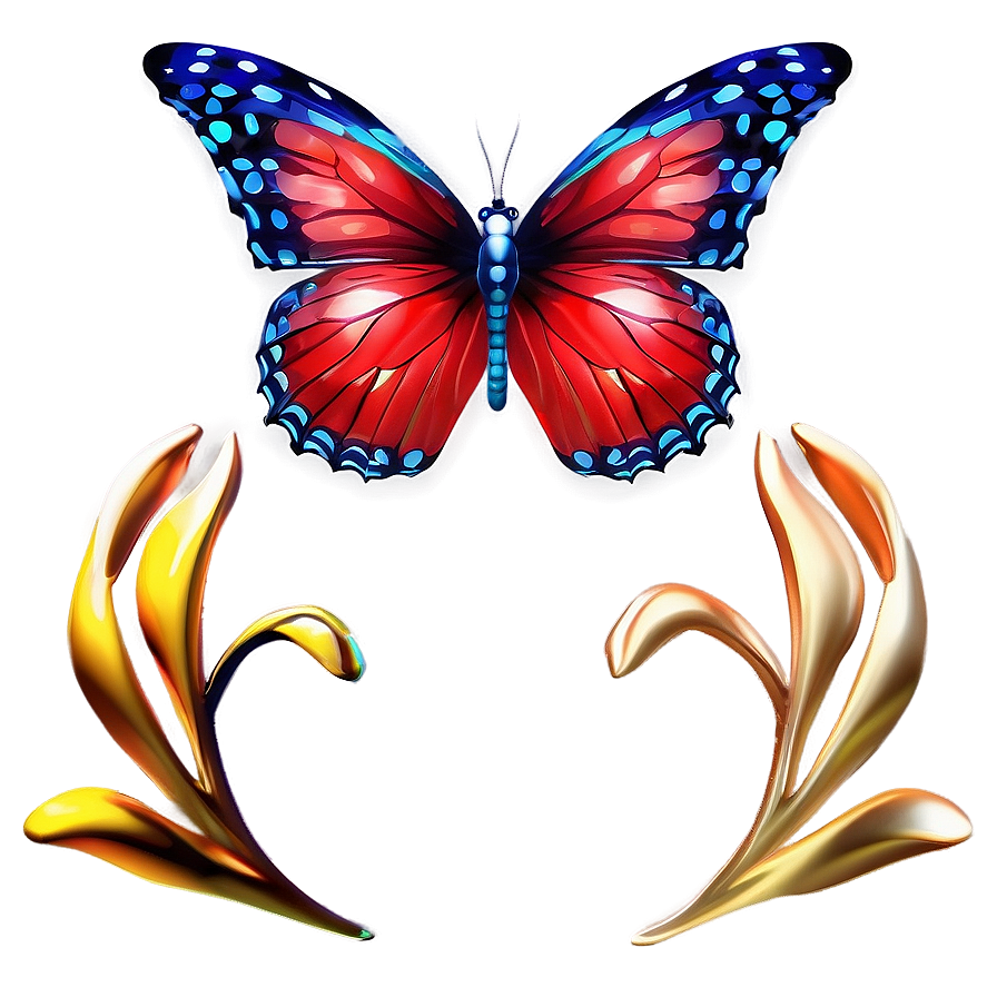 Abstract Red Butterfly Png Gbq PNG