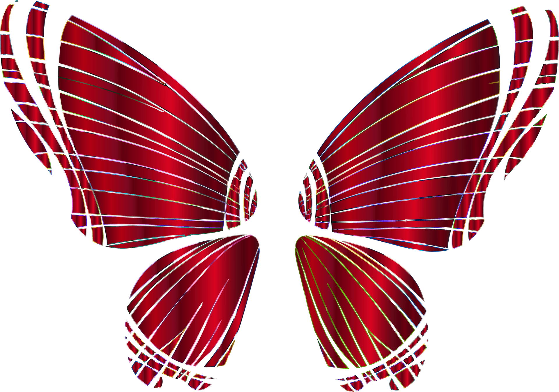 Abstract Red Butterfly Wings PNG