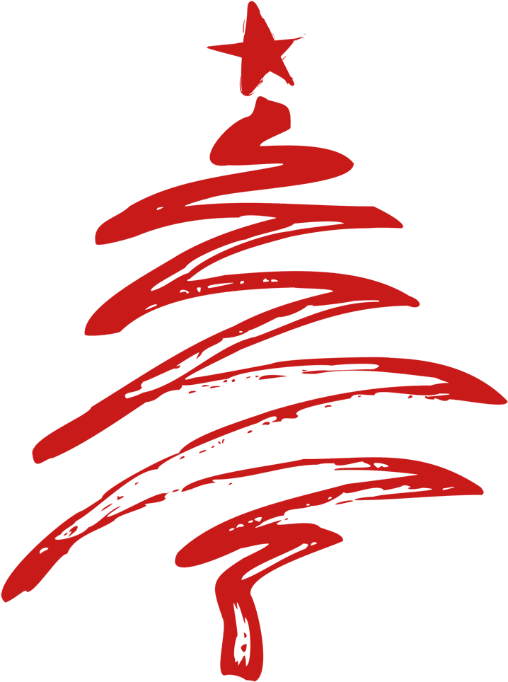 Abstract Red Christmas Tree Drawing PNG