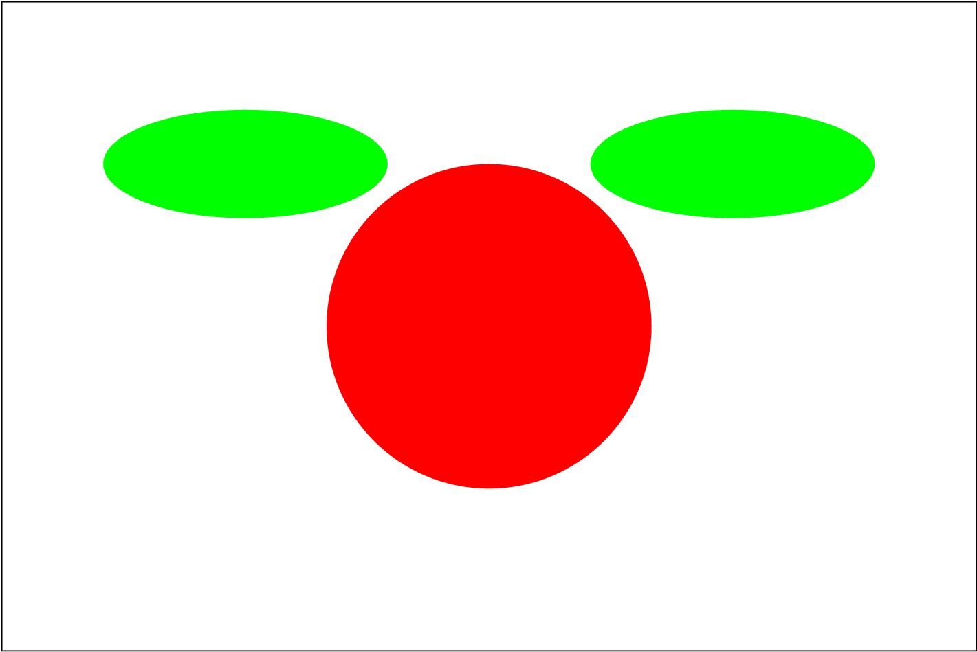 Abstract Red Circle Green Ellipses PNG