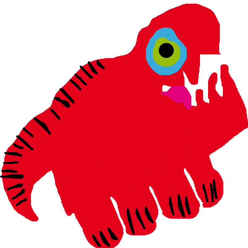 Abstract Red Creature Artwork PNG