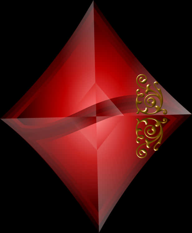 Abstract Red Diamond Design PNG