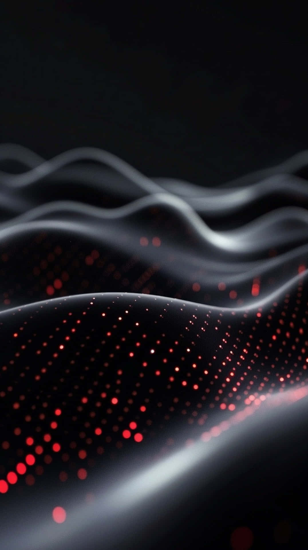 Abstract Red Dots Wave Pattern Wallpaper