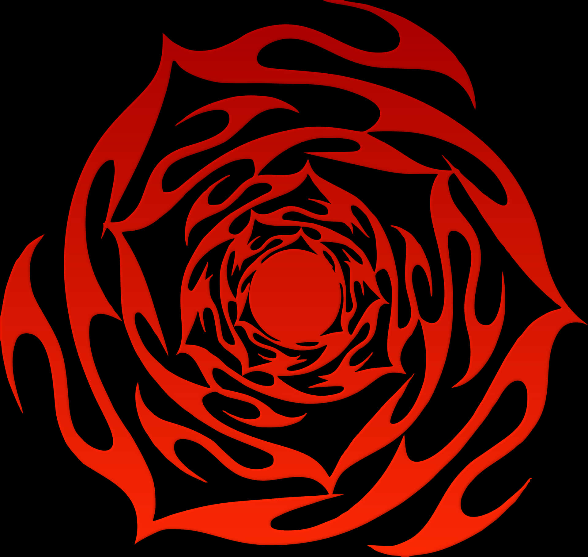 Abstract Red Flame Circle Design PNG