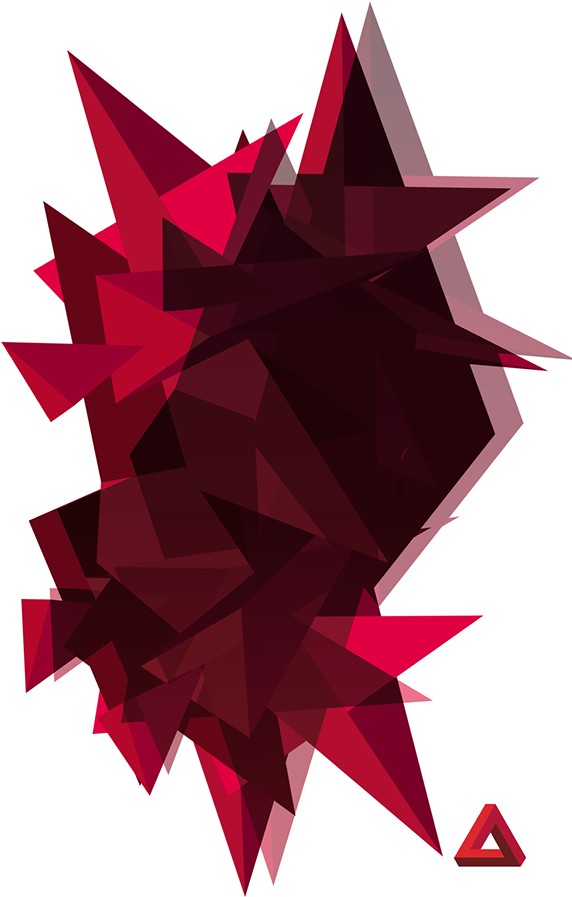 Abstract Red Geometric Explosion PNG