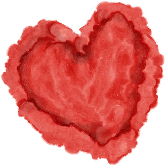 Abstract Red Heart Artwork PNG