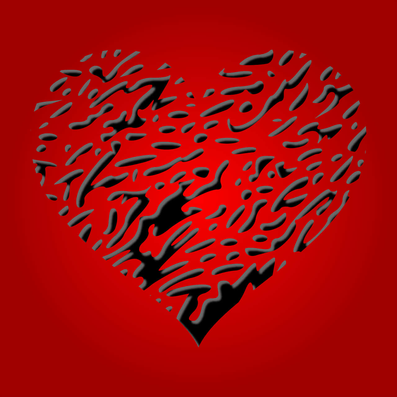 Abstract Red Heart Design PNG