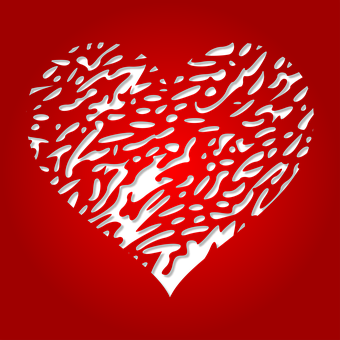 Abstract Red Heart Design PNG