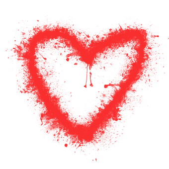 Abstract Red Heart Painting PNG