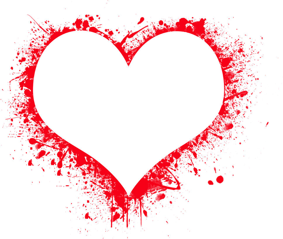 Abstract Red Heart Splatter PNG