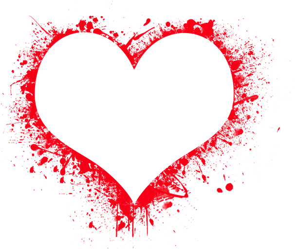 Abstract Red Heart Splatter PNG