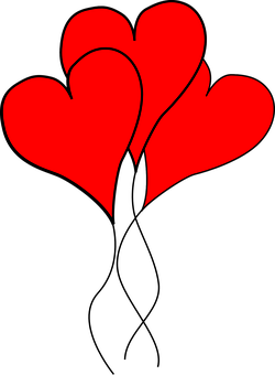 Abstract Red Hearts Design PNG