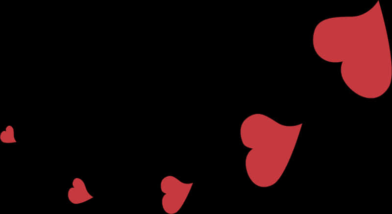 Abstract Red Heartson Black Background PNG