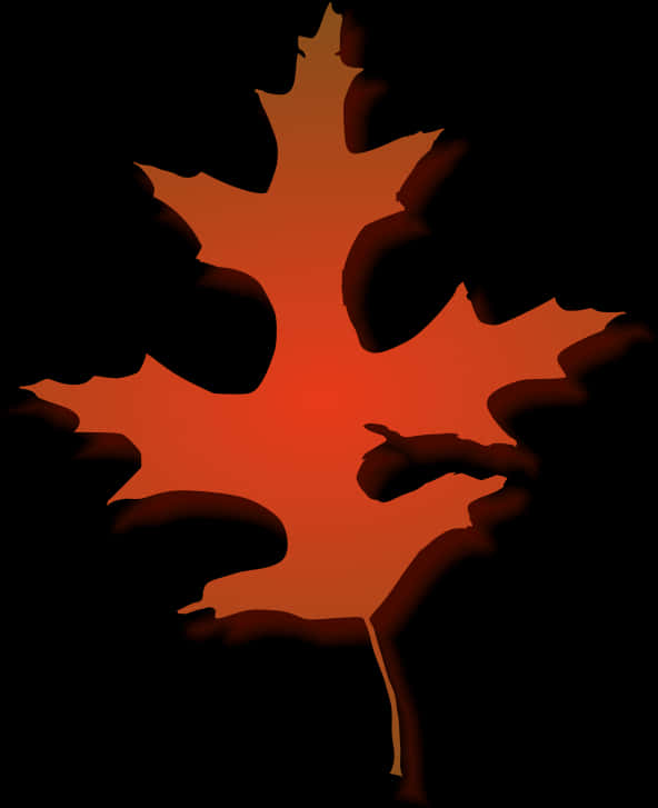 Abstract Red Leaf Silhouette PNG