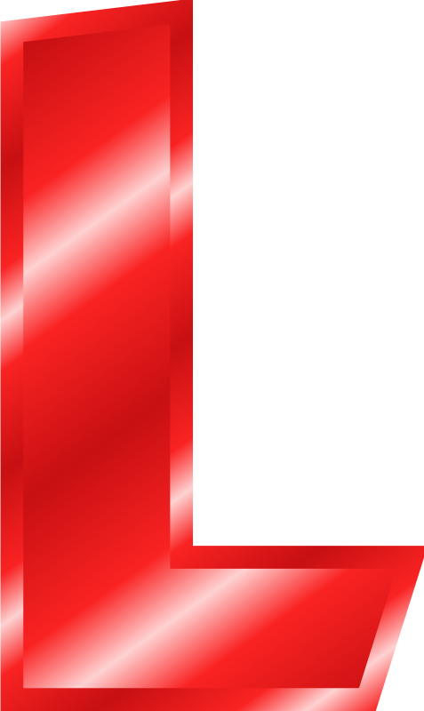 Abstract Red Letter L Design PNG