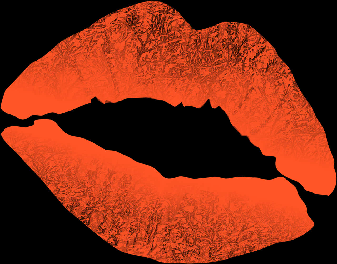 Abstract Red Lips Silhouette PNG