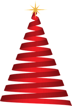 Abstract Red Ribbon Christmas Tree.jpg PNG