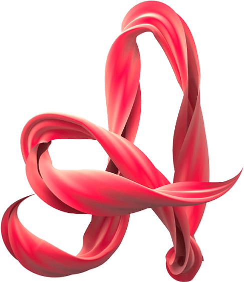 Abstract Red Ribbon Letter Art PNG