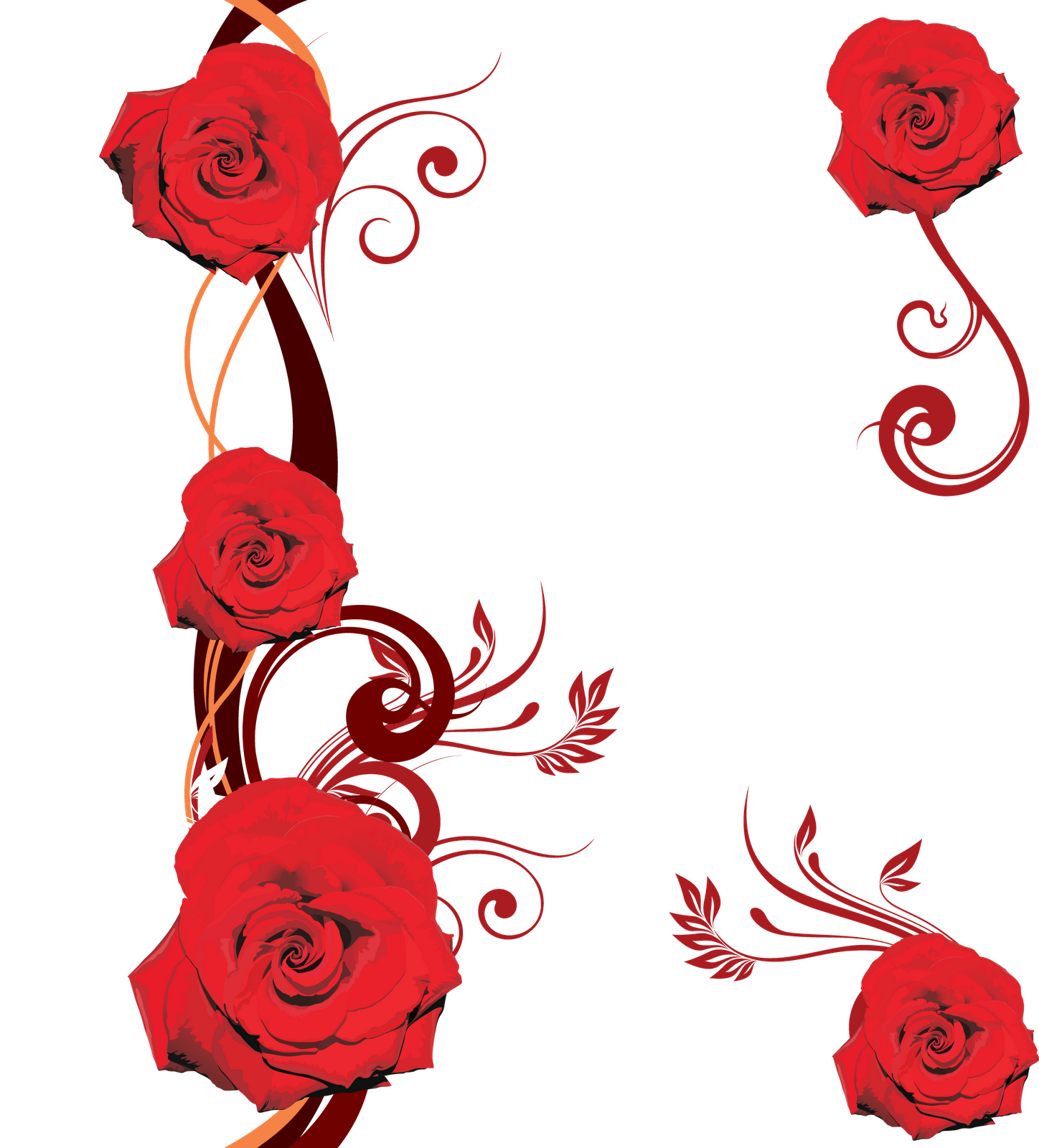 Abstract Red Roses Design PNG