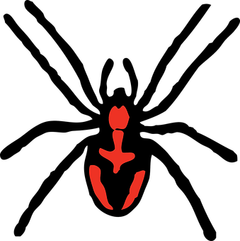 Abstract Red Spider Symbolon Black PNG