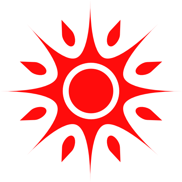 Abstract Red Sun Design PNG