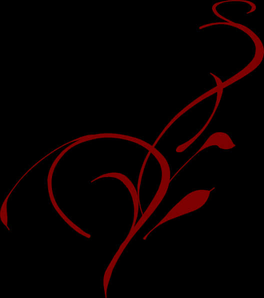 Abstract Red Vine Design PNG