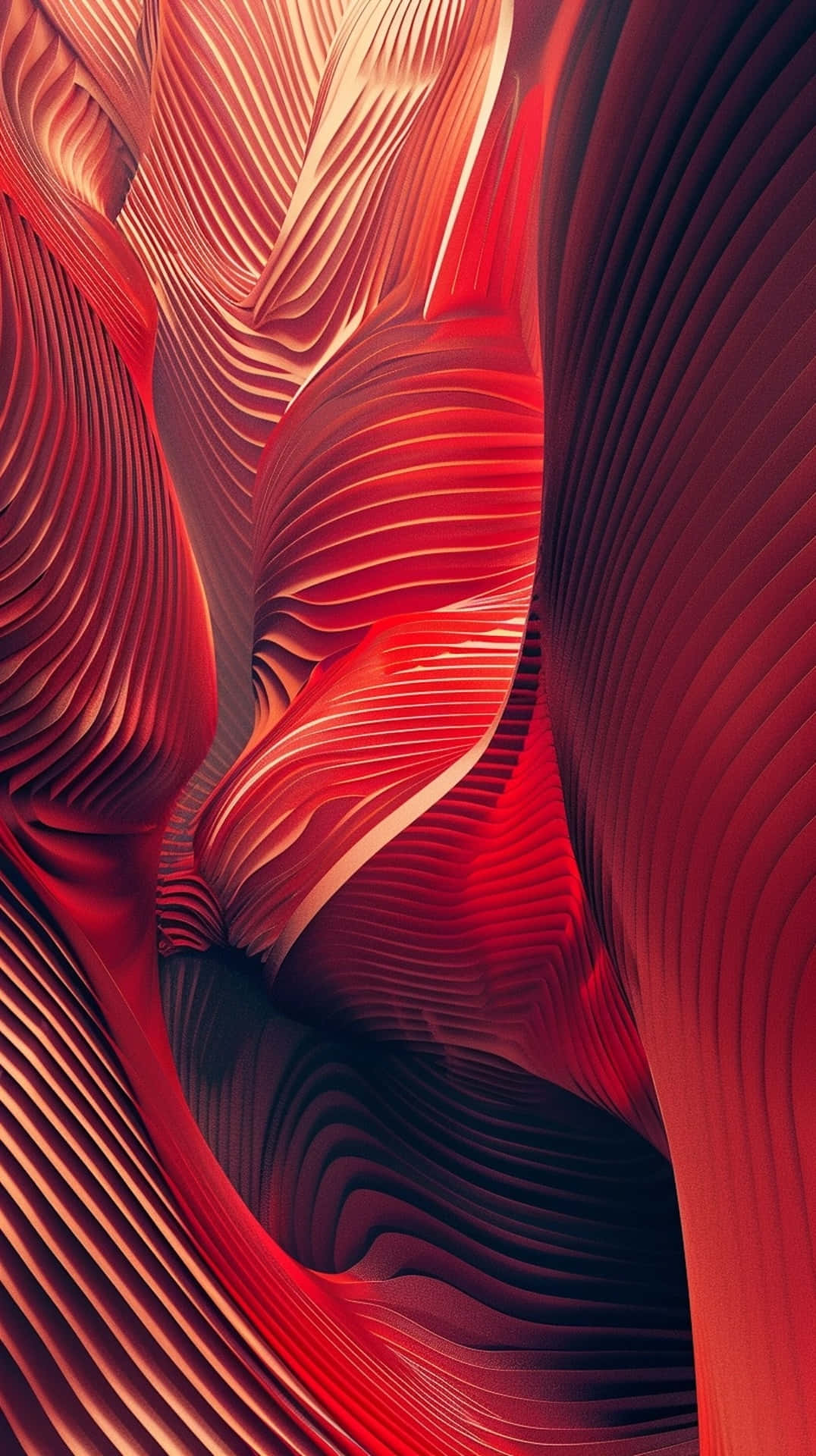 Abstract Red Wave Design Wallpaper
