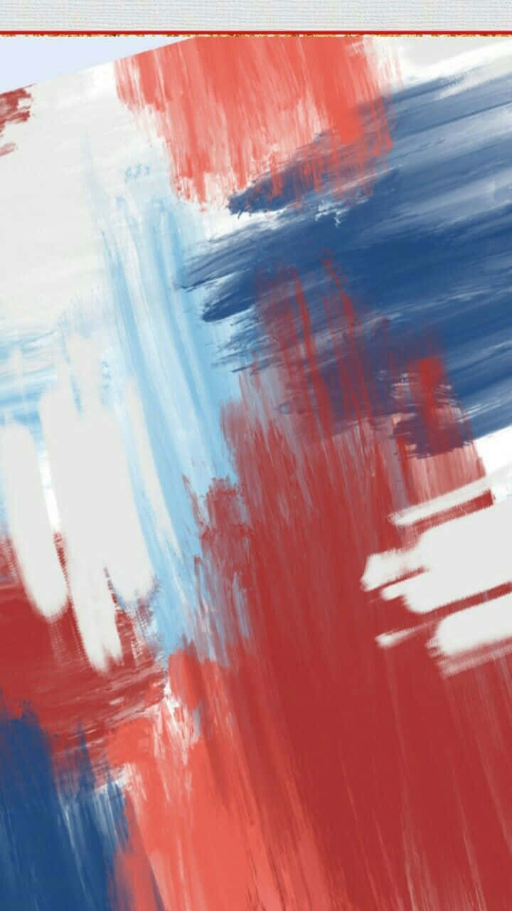 Abstract Red White Blue Painting Wallpaper