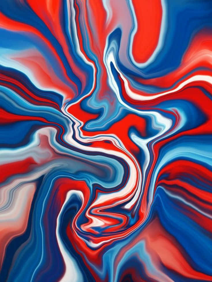 Abstract Red White Blue Waves Wallpaper