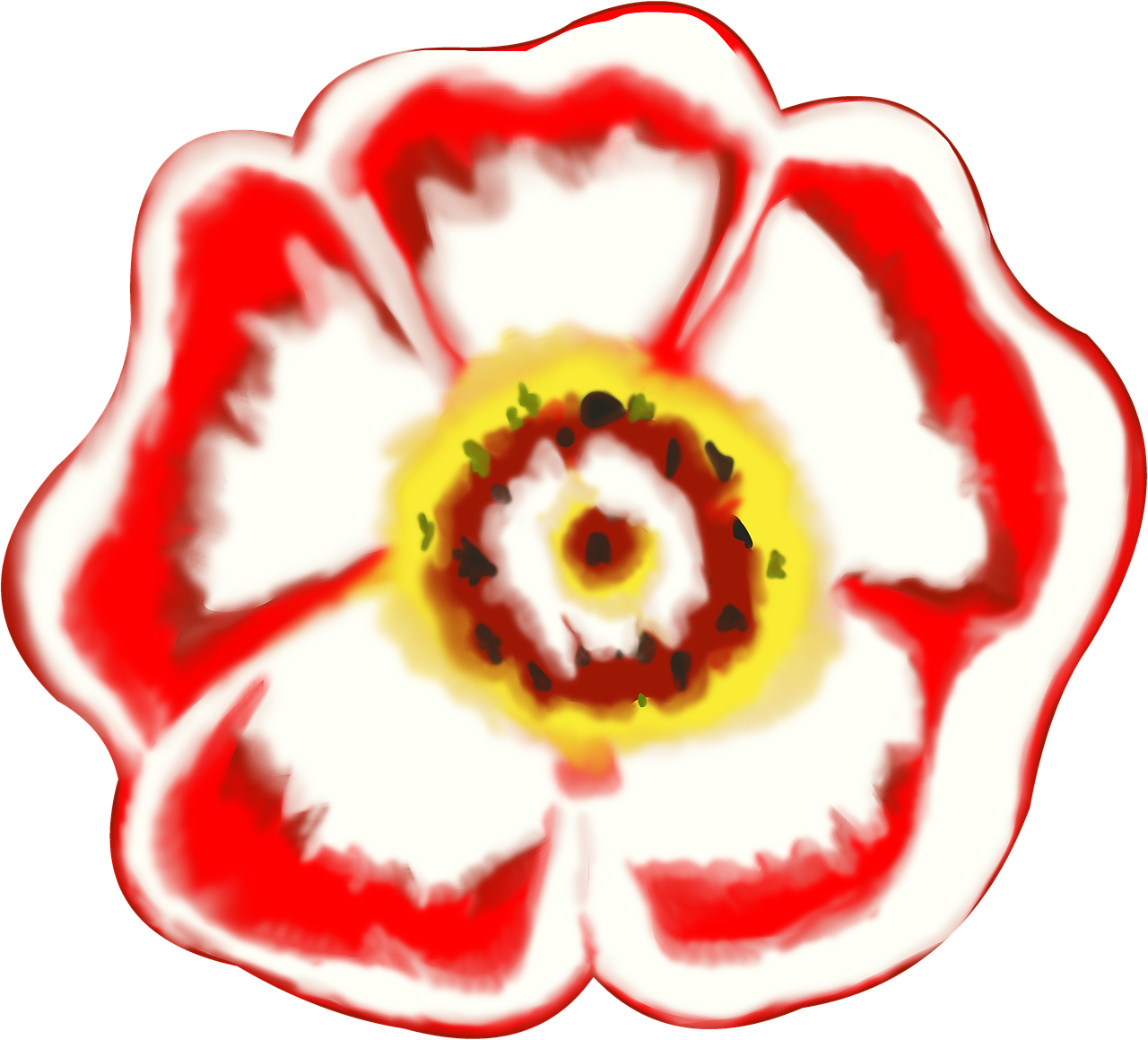 Abstract Red White Flower Art PNG