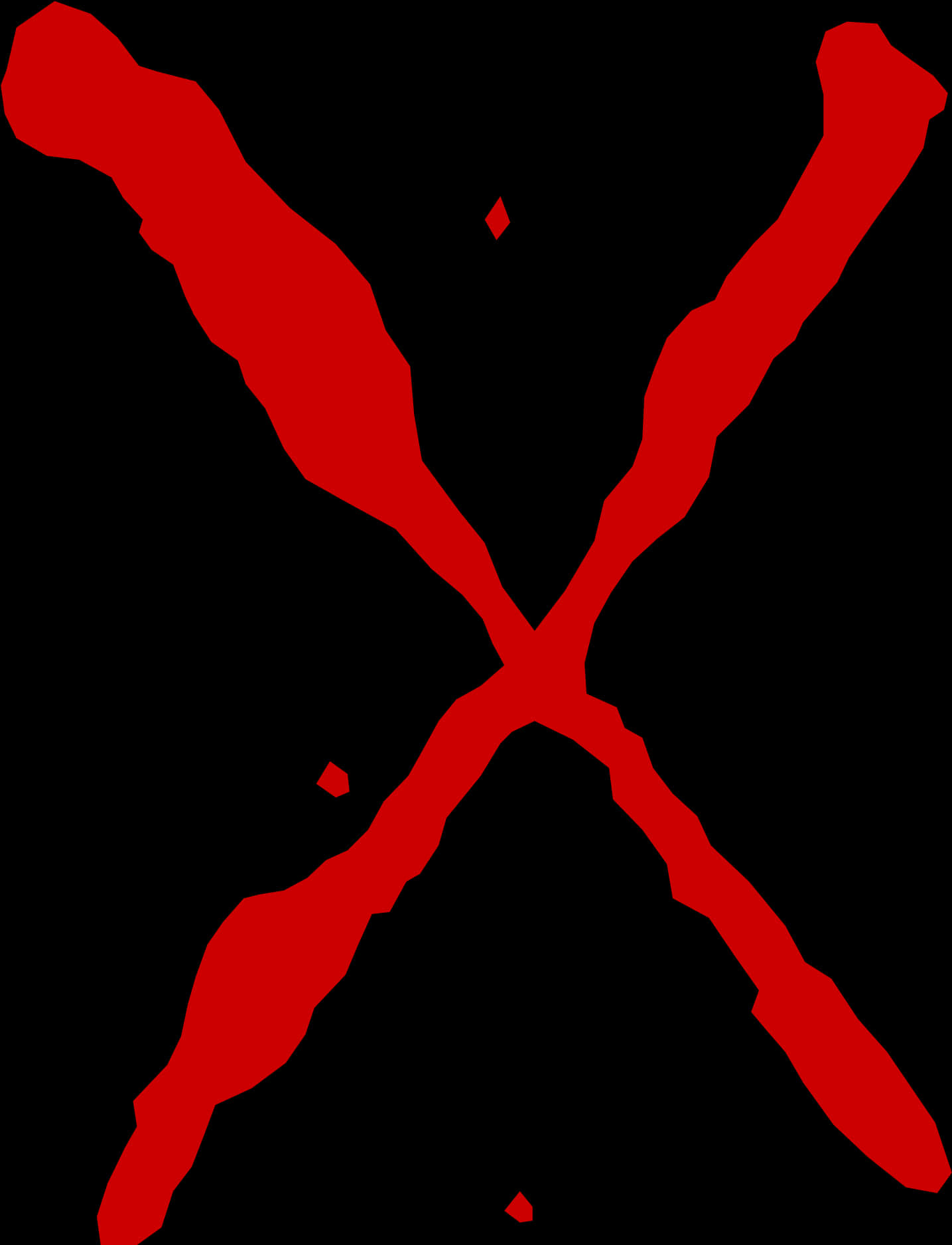 Abstract Red X Mark PNG