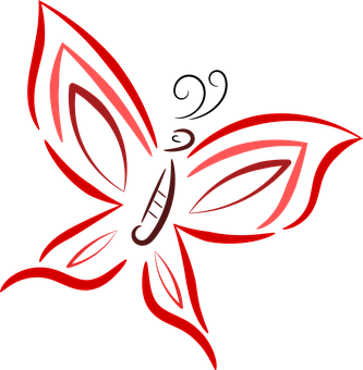 Abstract Redand Black Butterfly Graphic PNG